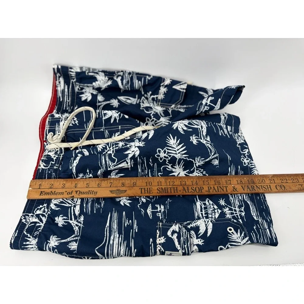 Caribbean‎ Joe, Blue Swim Shorts, Swimwear Hawaiian, Tropical, Men's Size XL